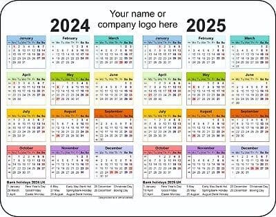 2024 - 2025 Calendar Counter Mat